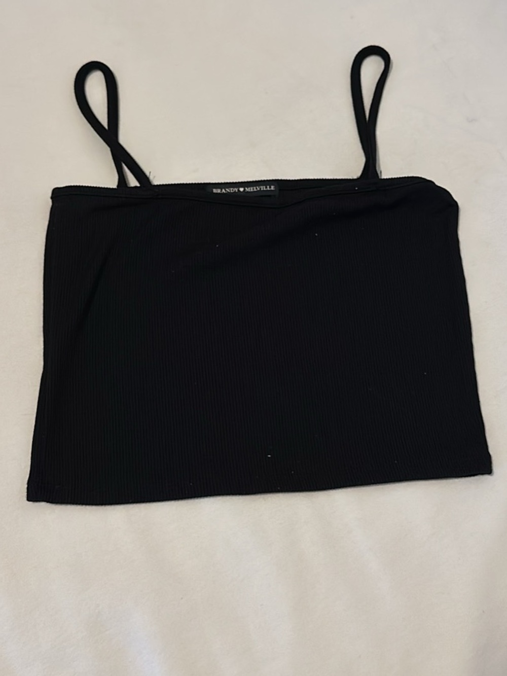 Brandy Melville Black Ribbed Spaghetti Strap Tank